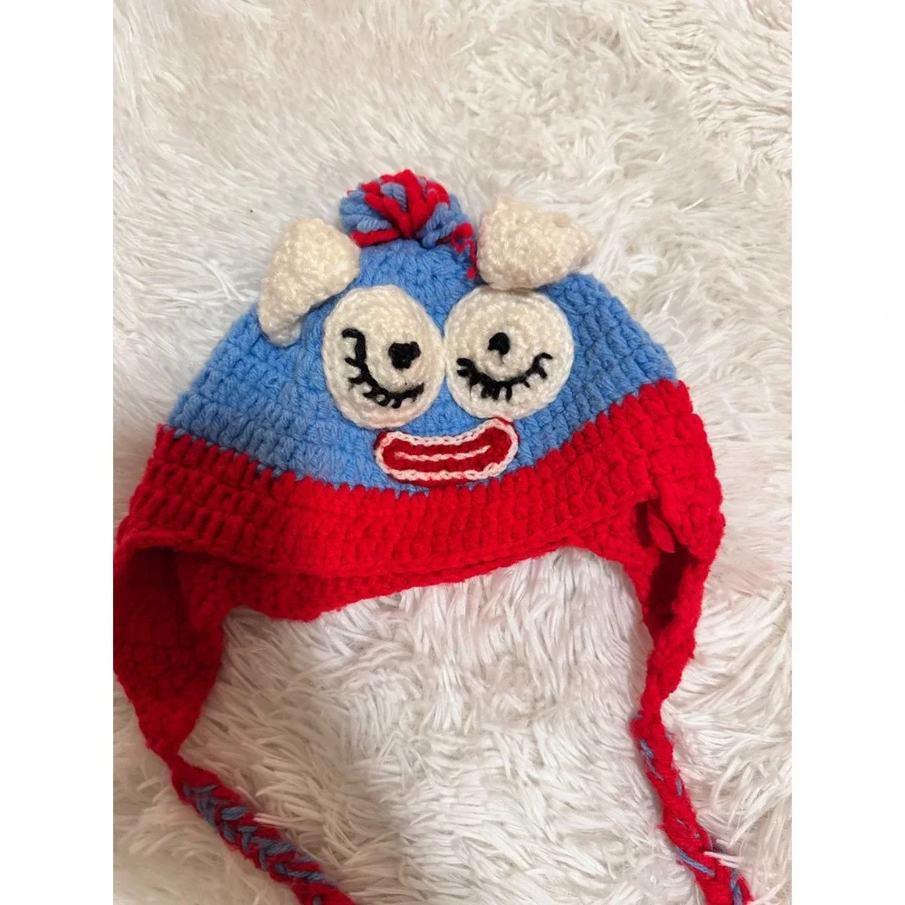 Yo Gabba Gabba Handmade Crochet Beanie Lot Muno Toodee Earflap Hats Kids 4pc